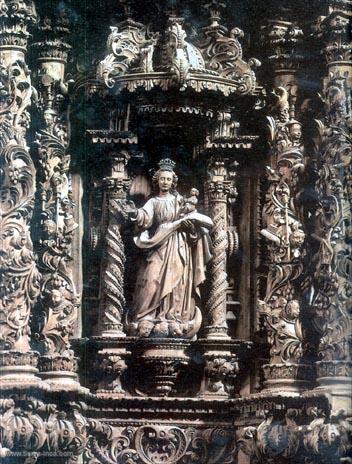 Detalle del plpito de la iglesia de San Blas