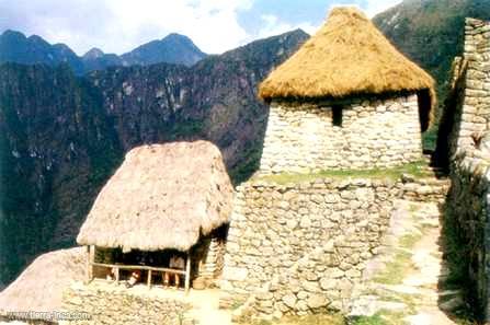 Reconstruccin de una casa inca, Machu Picchu