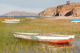 Botes en el Lago Titicaca