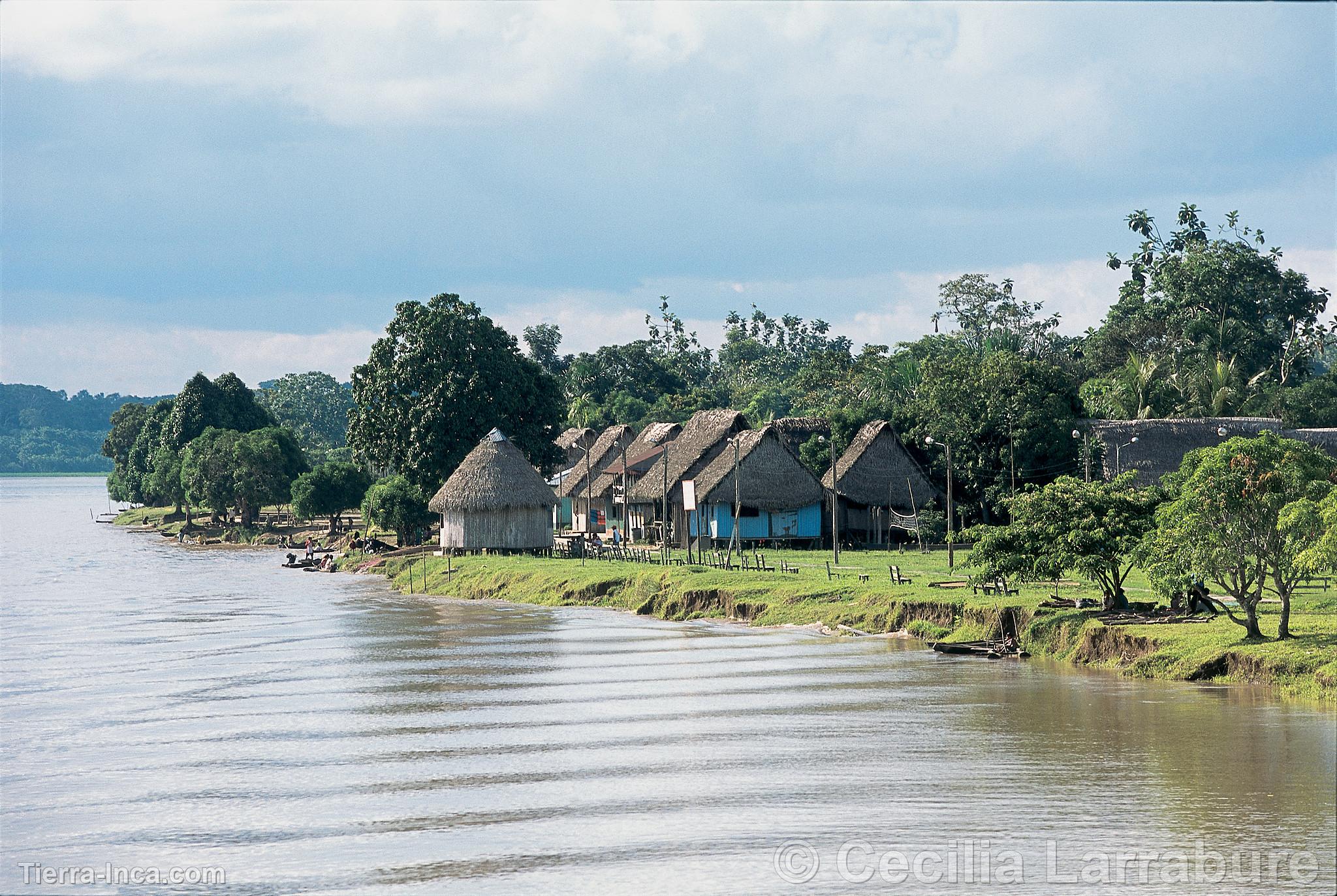 Viviendas a orillas del Rio Huallaga